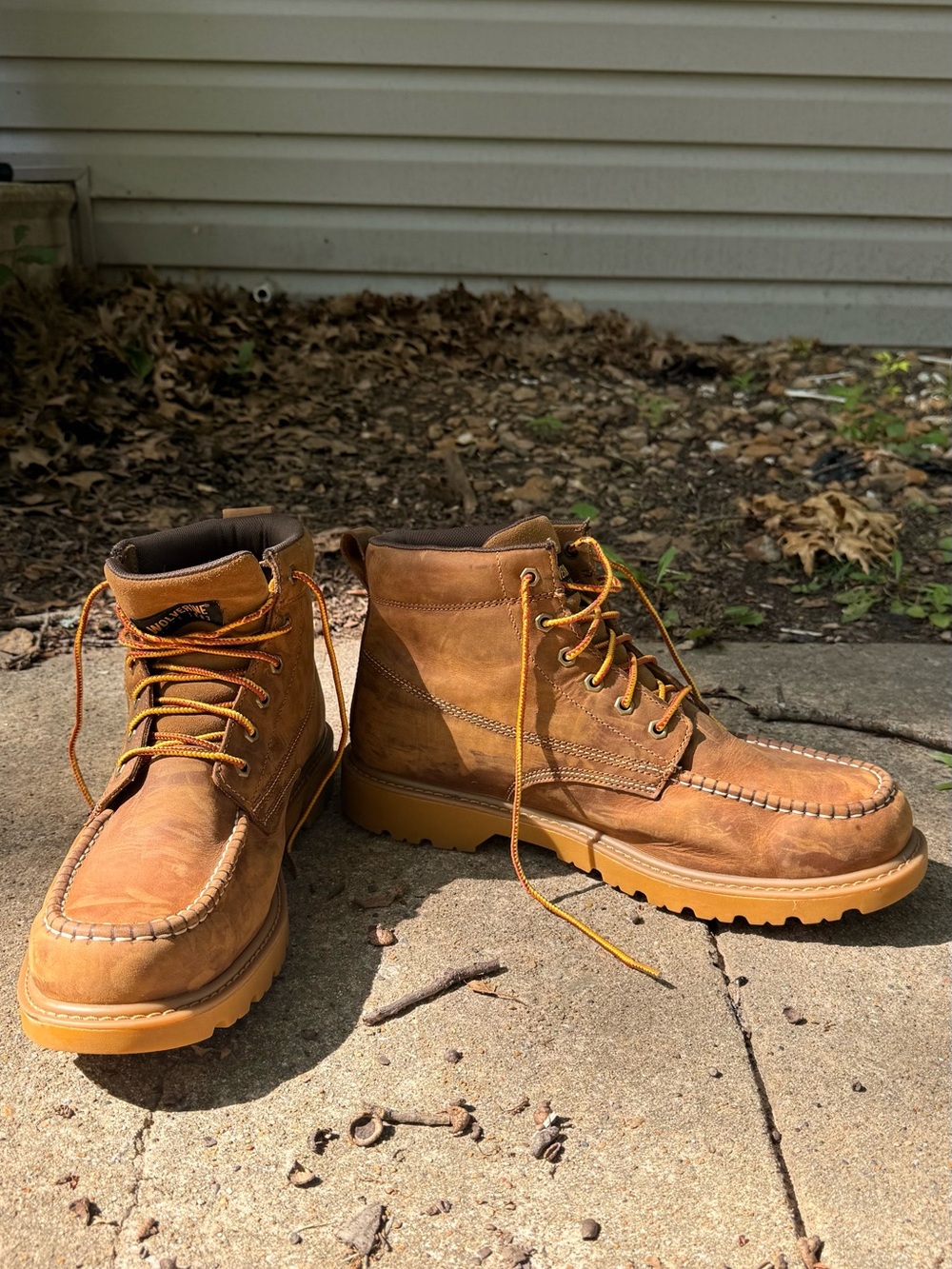 Men's Brown Leather Wolverine Work Boots